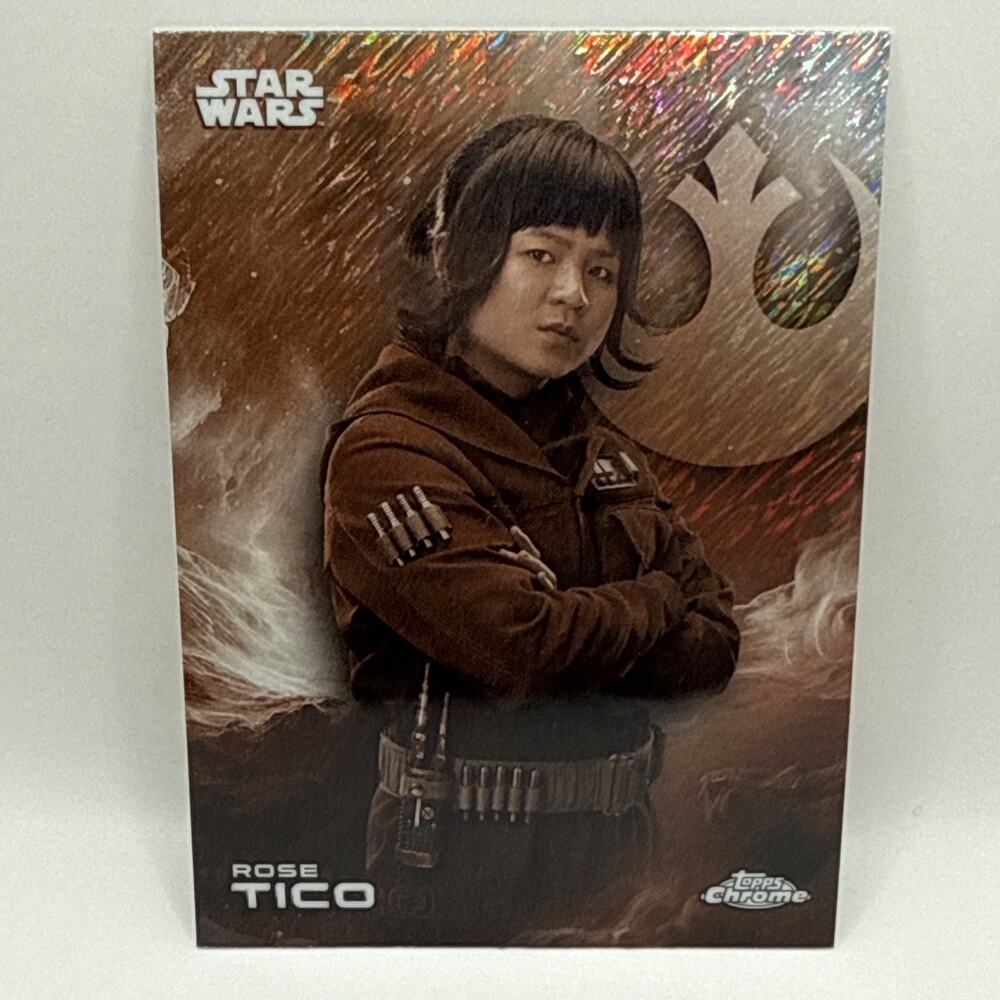 2025 Topps Chrome Star Wars Rose Tico Sepia Shimmer #158 Case Hit